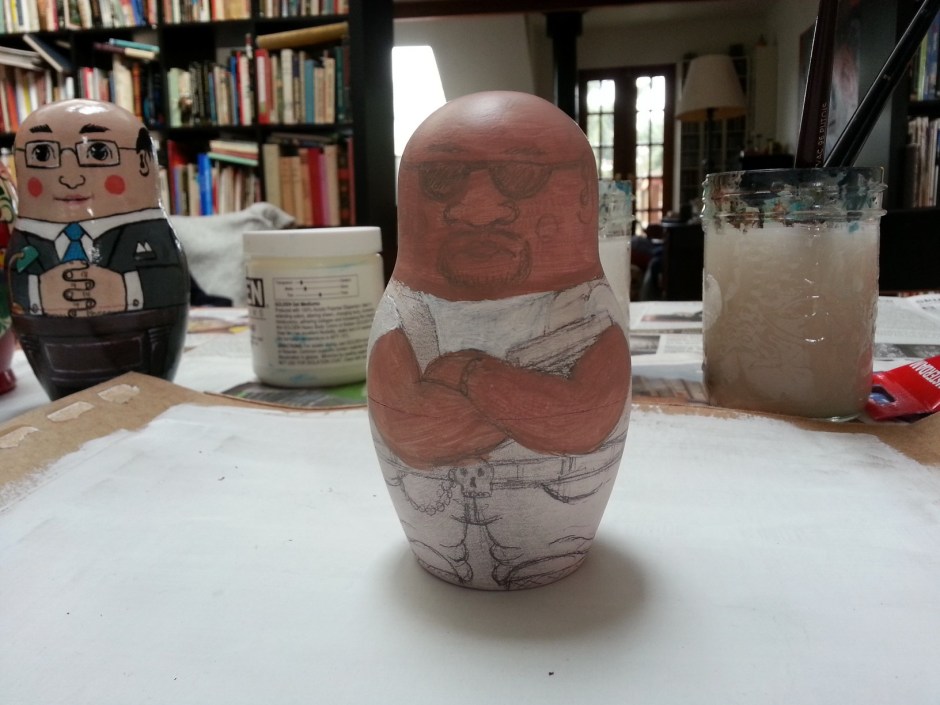 blank matrioshka doll painted for television